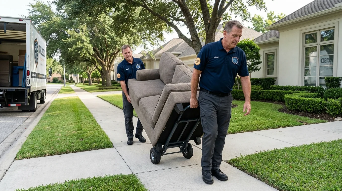 Local residential moving crew loading furniture in Fort Payne, AL